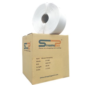 25mm x 1000kg Polyester Woven Strapping